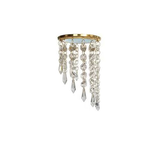 Изображение товара Люстра Ecola GX53 H4 5343 Glass круг с продолговатыми хруст. на подвесе под скос, прозрачный/золото, 240x110 (к+) ST53RVECB