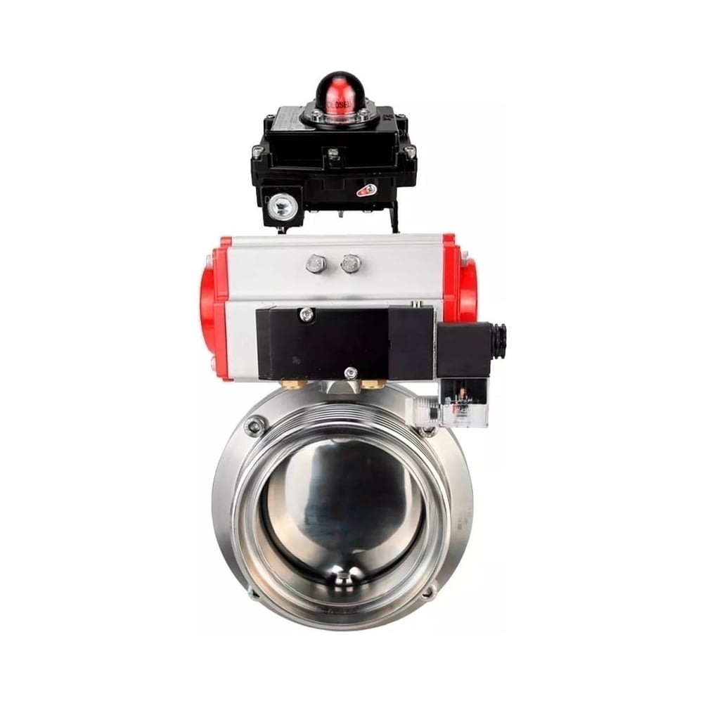 Изображение товара Затвор дисковый DN.ru 304-304-EPDM Ду80 Ру10 с пневмоприводом