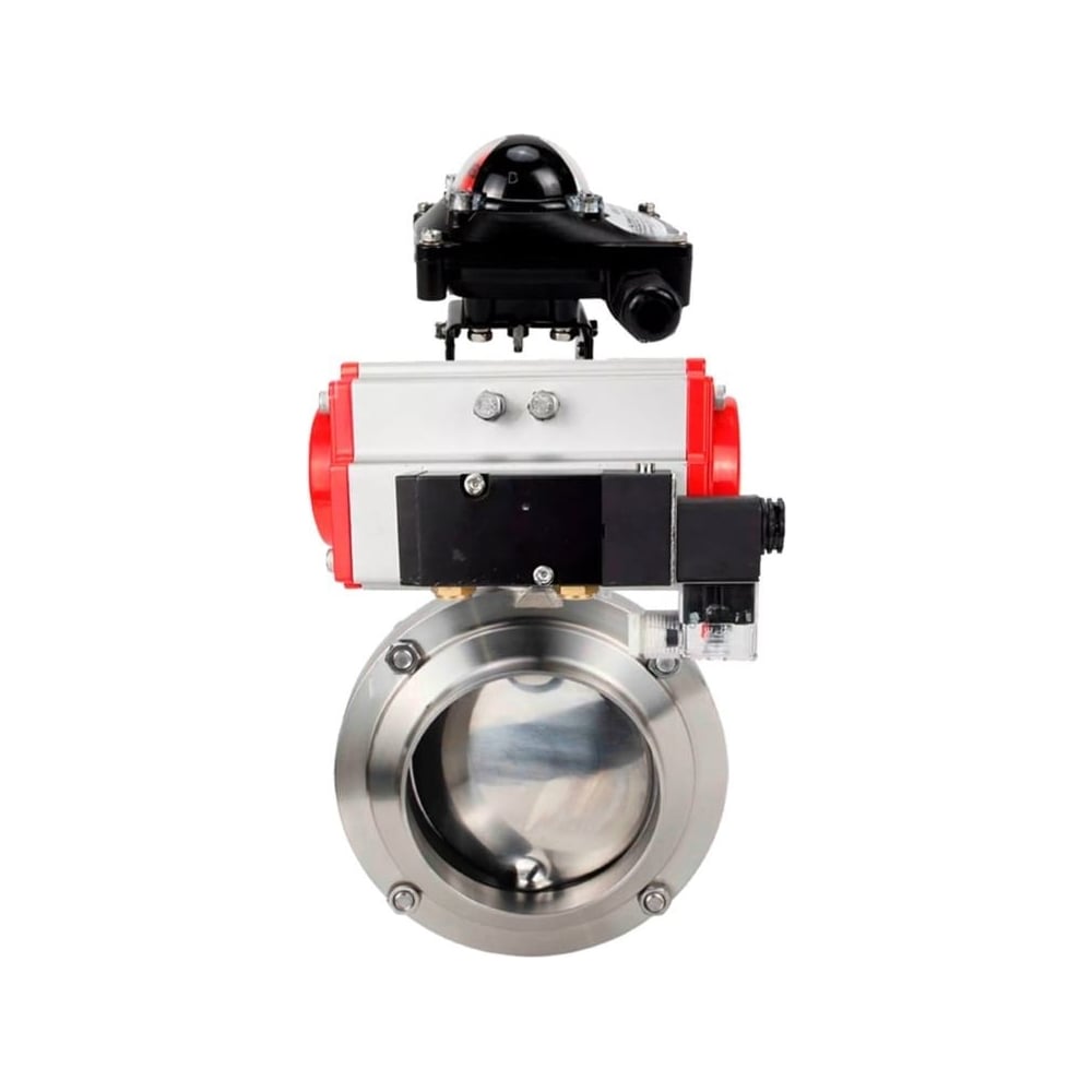 Изображение товара Затвор дисковый DN.ru 304-304-EPDM Ду80 Ру10 нержавеющая сталь пневмопривод