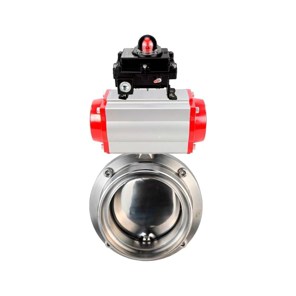 Изображение товара Затвор дисковый DN.ru 304-304-EPDM-2W-T-H Ду25 Ру10 пищестальная сталь пневмопривод