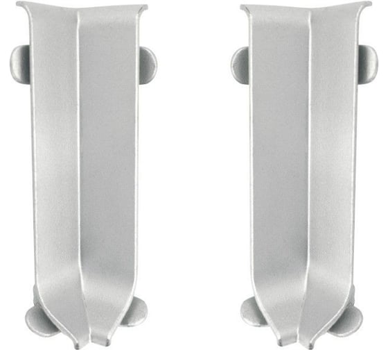 Изображение товара Внутренний угол металлический для L-образного плинтуса ООО ЭлитПроф 80x10x2500 мм, АНОДИРОВАННОЕ СЕРЕБРО МПЛВ 80 СР