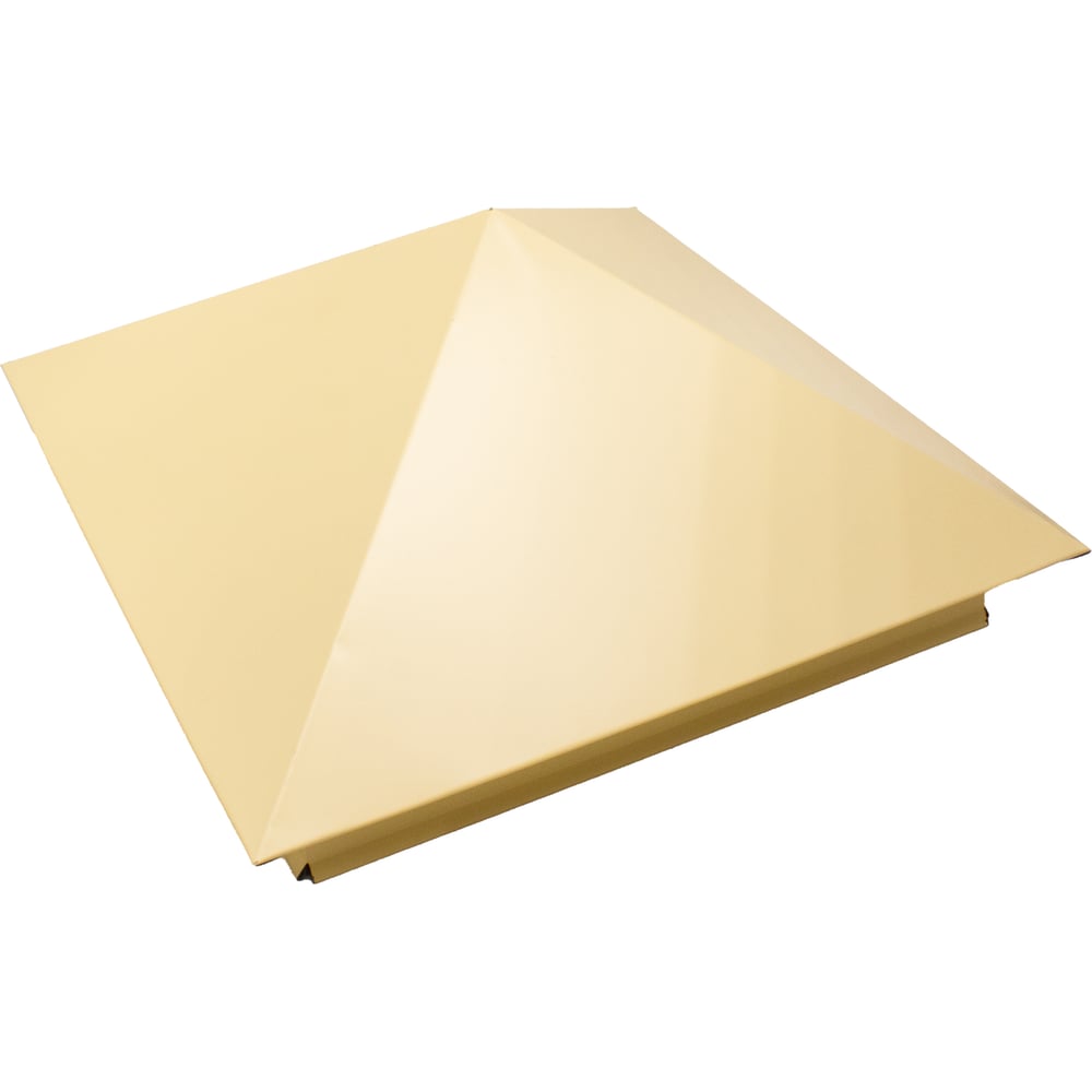 Изображение товара Металлический колпак на столб ПРОФМЕТСТИЛЬ бежевый RAL 1014, габариты 450x450x220 мм