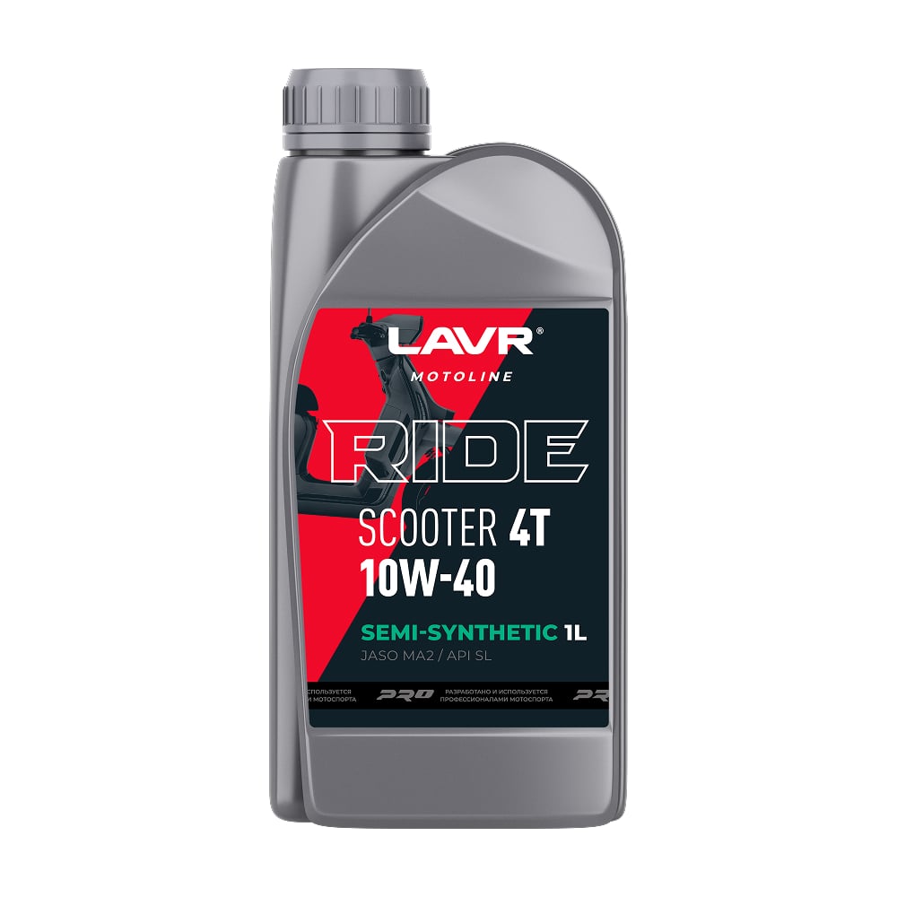 Изображение товара Моторное масло LAVR MOTO RIDE Scooter 4T 10W40 Ln7771 1 литр полусинтетика