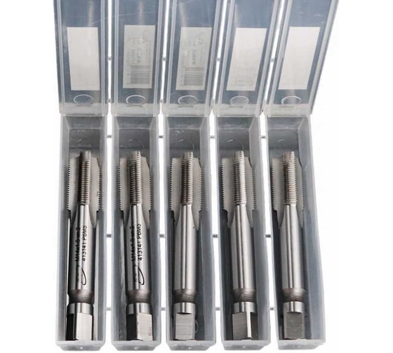 Изображение товара Метчик машинно-ручной РОСИНСТРУМЕНТ Упаковка 5шт  14 х 1,0 ,1 штука для сквозных отверстий, ГОСТ 3266-81 Р6М5 413141UP