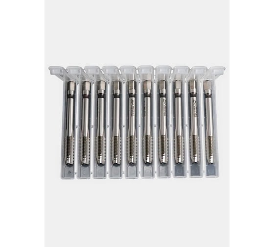 Изображение товара Метчик машинно-ручной РОСИНСТРУМЕНТ Упаковка 10шт   8 х 1,25 ,1 штука для сквозных отверстий, ГОСТ 3266-81 Р6М5 4138125UP