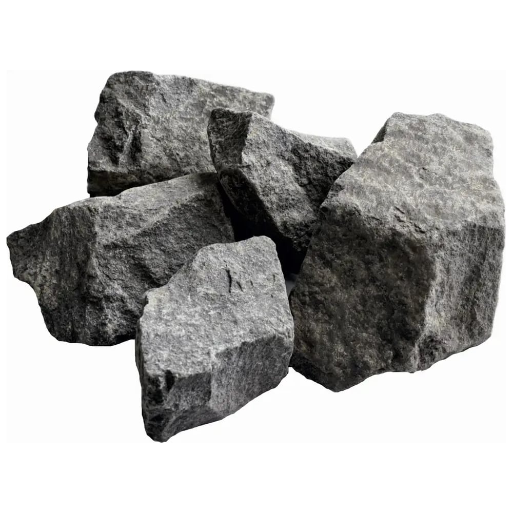 Изображение товара Камень для бани СПЕЦ Габбро-диабаз колотый, коробка 20 кг, фракция 70-120 мм ГБР-ДБЗ-АНТ