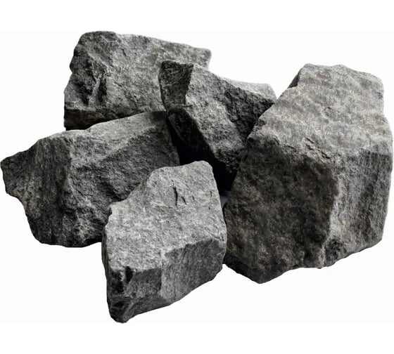 Изображение товара Камень для бани СПЕЦ Габбро-диабаз колотый, коробка 20 кг, фракция 70-120 мм ГБР-ДБЗ-АНТ