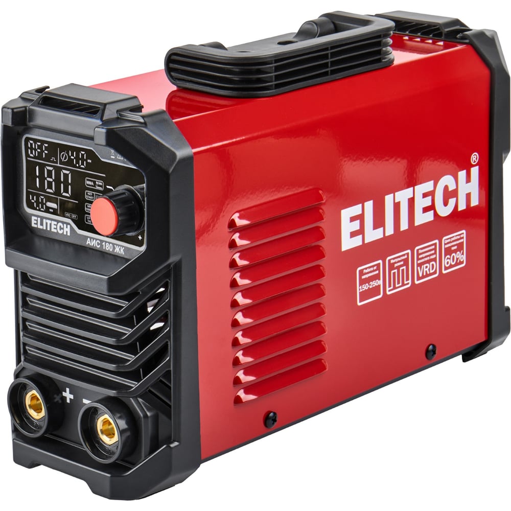 Изображение товара Сварочный инвертор Elitech ММА АИС 180 ЖК для профессиональной сварки