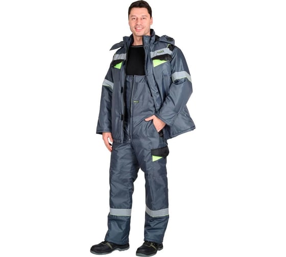 Изображение товара Костюм СИРИУС "ХОВАРД":зим.куртка дл.,п/к,т.-сер. с черн., лим.отд. и СОП тк.Оксфорд р. 88-92/170-176 (ЧЗ) 43824