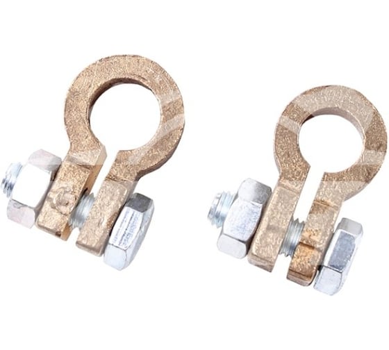 Изображение товара Клеммы Крал АКБ (пара 232 гр) латунные, универсальные, малые (комплект)(из 2х) (10 шт.) 4080