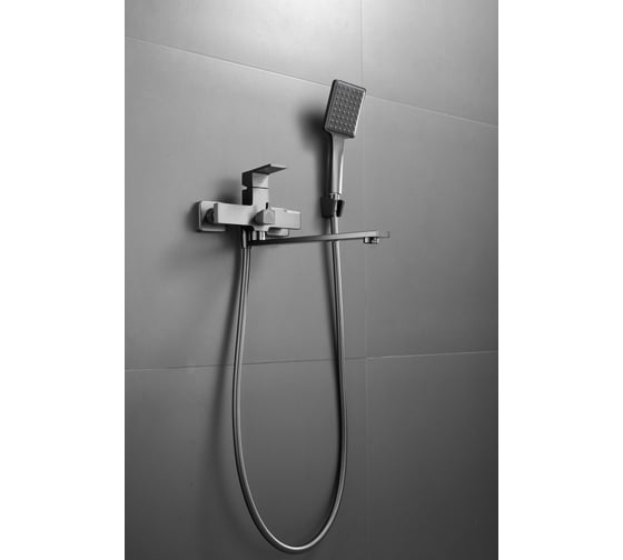 Изображение товара Смеситель для ванны BELZ длинный излив, латунь, оружейная сталь B22613-3