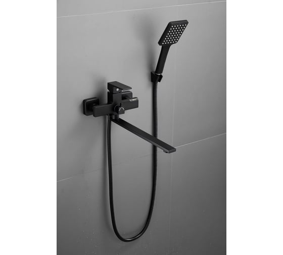 Изображение товара Смеситель для ванны BELZ длинный излив, латунь, черный B22613-7