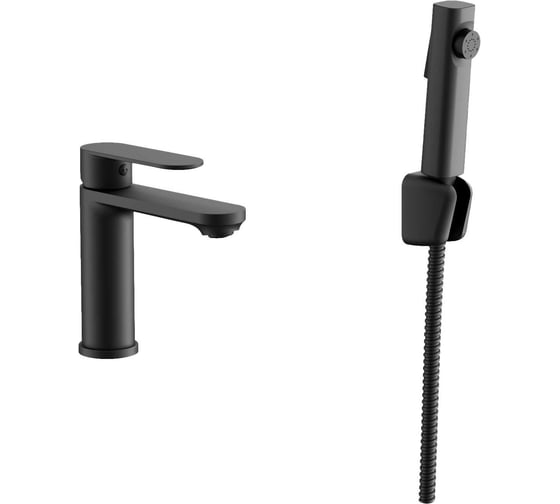 Изображение товара Смеситель для раковины с гигиенической лейкой BELZ черный B12713-7