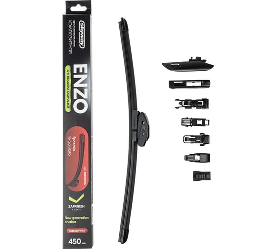 Изображение товара Щетка стеклоочистителя композитная SKYWAY ENZO 7 адаптеров для 11 типов креплений в коробке 45см/18 S02707006