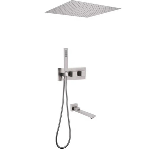 Изображение товара Душевая система ABBER Daheim скрытого монтажа с изливом, термостат, сатин AF8254SP
