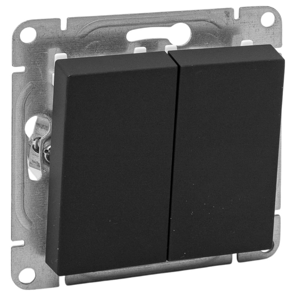 Изображение товара Механизм выключателя EKF Эпика двухклавишный черный UP1-SWB-20