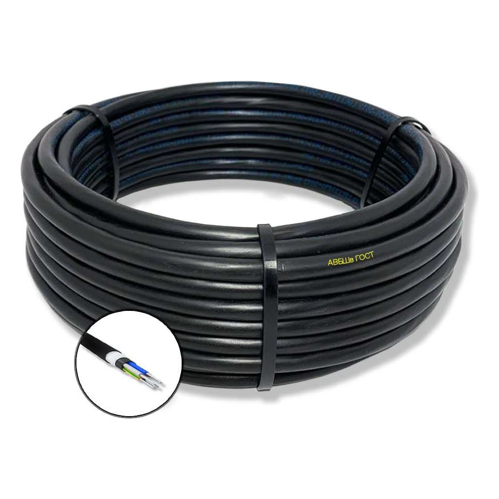 Изображение товара Бронированный силовой кабель БУРЕВЕСТНИК авбшв 5x16 мм2, 1м для надежных электросетей