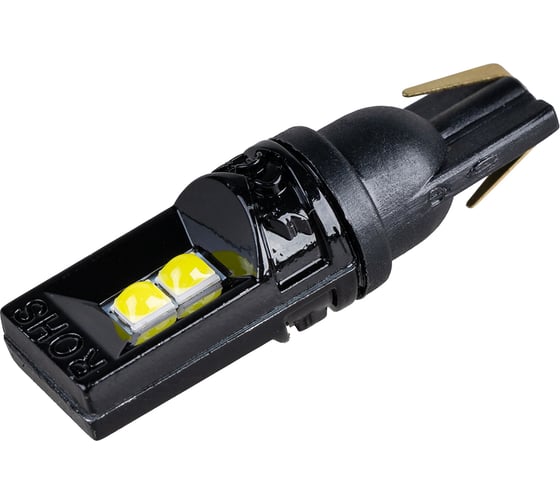 Изображение товара Автолампа диод SKYWAY T10 (W5W) 12/24V 4 SMD без цоколя 1-конт Белая CAN BUS комп.2 шт габарит/стоп/салон/номер S08202081/K