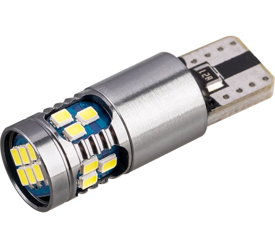 Изображение товара Автолампа диод SKYWAY T10 (W5W) 12/24V 18 SMD без цоколя 1-конт Белая комп.2 шт габарит/стоп/салон/номер S08202079/K