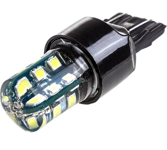 Изображение товара Автолампа диод SKYWAY T20 (W21/5W) 12V 24 SMD 2-конт биполярная Белая комп.2 шт противотуманки/поворот/задний ход/стоп S08201273/K