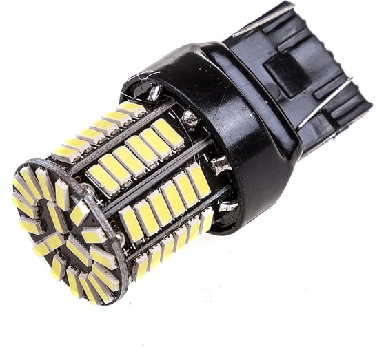 Изображение товара Автолампа диод SKYWAY T20 (W21/5W) 12V 66 SMD 2-конт биполярная Белая комп.2 шт противотуманки/поворот/задний ход/стоп S08201400/K