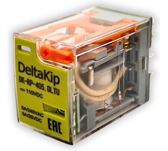 Изображение товара Промежуточные реле DELTAKIP серии DK-RP (405.DLTU, 4 конт., 110V DC, 5A) (уп.10шт) DK-K0000001.2_10 DK-K0000032.1_10