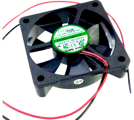 Изображение товара Вентилятор EVERCOOL 12B, 60x60x15мм, подшипник скольжения, 5000 об/мин 2016986300