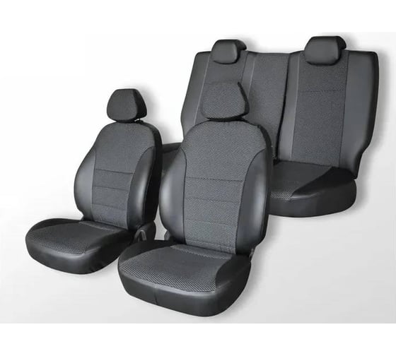 Изображение товара Чехлы на сиденья Defly Haval M6, 2021-н.в., экокожа черная/экокожа перф. черная Hv4-2KR