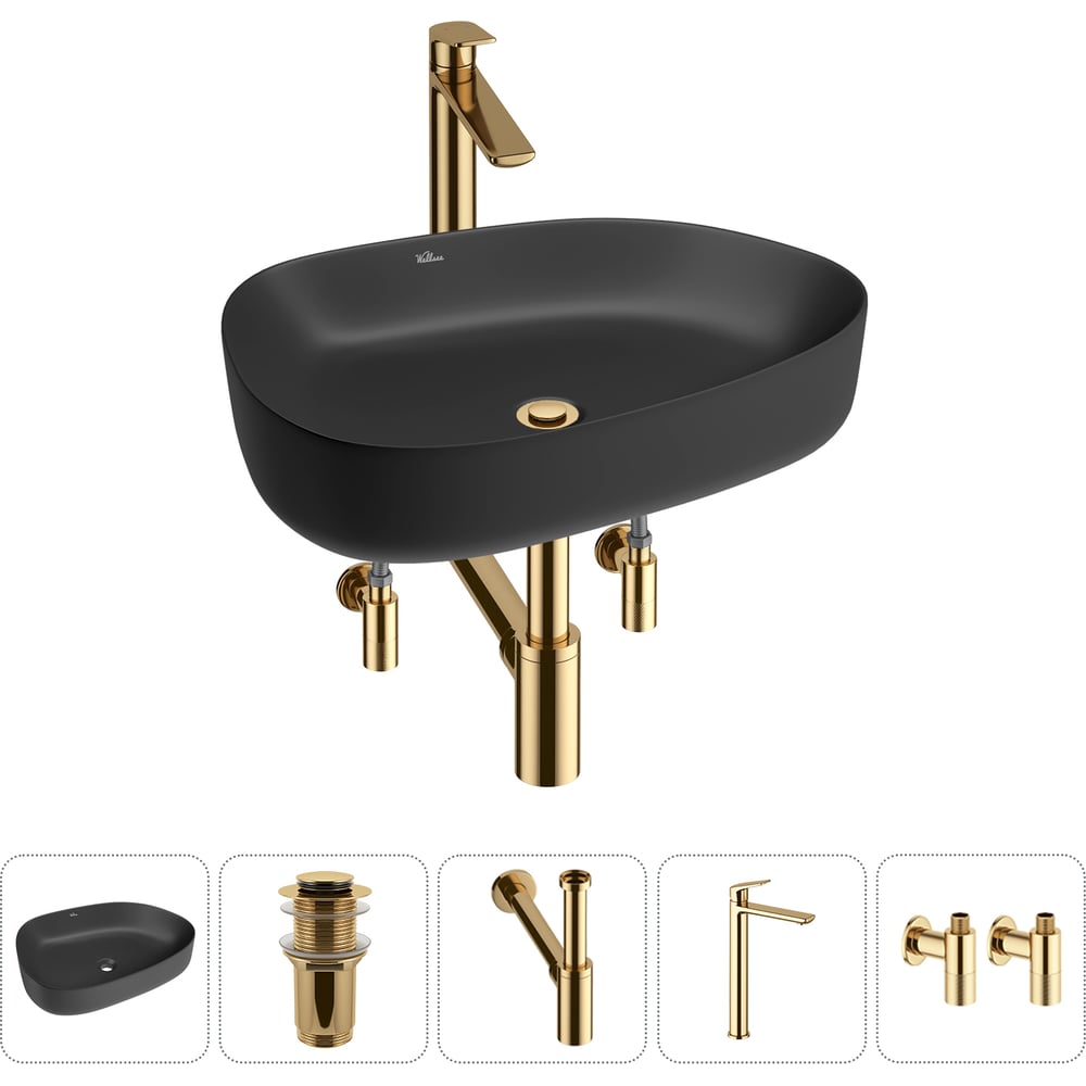 Изображение товара Набор Wellsee 5 в 1 Belle Spa 3.0 накладная раковина 55x40 см для ванной