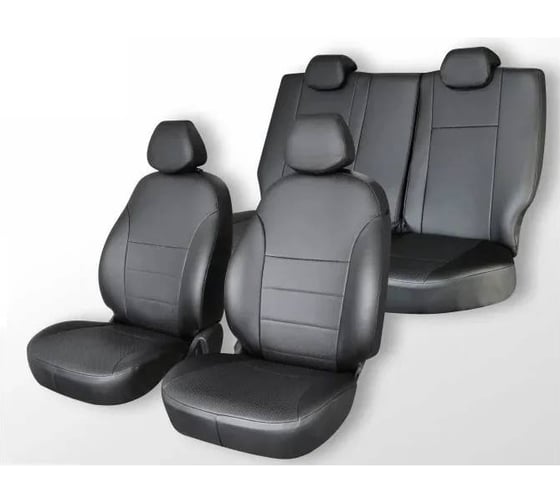 Изображение товара Чехлы на сиденья Defly Ford Focus 3, 2010-2019, Trend Sport, Titanium, экокожа черная Fr2-2K