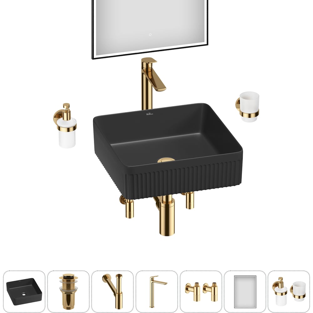 Изображение товара Набор для раковины Wellsee Festive Fox 2.0 36x36 см современный стиль