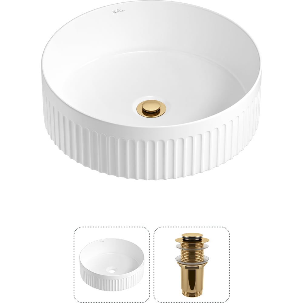 Изображение товара Накладная раковина Wellsee Festive Fox 2.0 40x40 см белая фарфор REF ceram