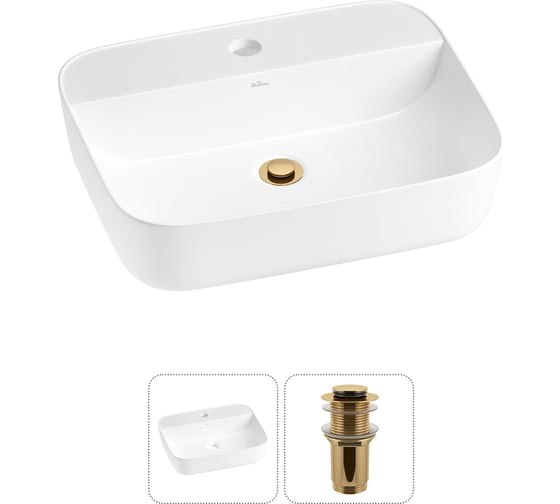 Изображение товара Набор Wellsee 2 в 1 Preen накладная раковина 50x40 см 20214317R