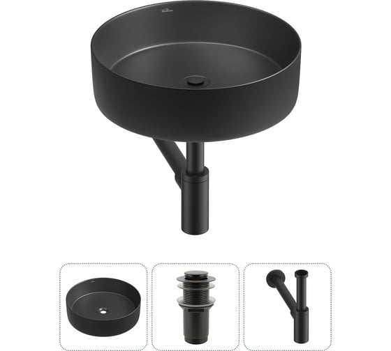 Изображение товара Набор Wellsee 3 в 1 Coax накладная раковина 36x36 см 20213975R