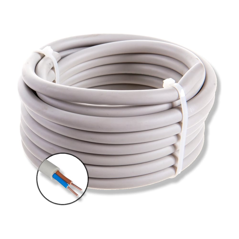 Изображение товара Кабель силовой NYM 2x2.5 мм2 2м БУРЕВЕСТНИК, круглый, медь, изоляция ПВХ