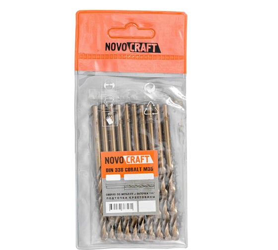 Изображение товара Сверло по металлу кобaльт Novocraft 2.4 мм Cobalt M35, DIN 338, 10 шт C338024