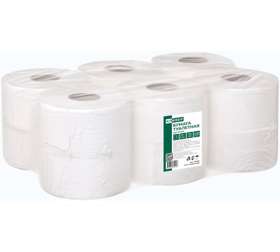 Изображение товара Бумага туалетная КЛИВЕР 1слой, 200м, белый, 12 рулонов 1029161