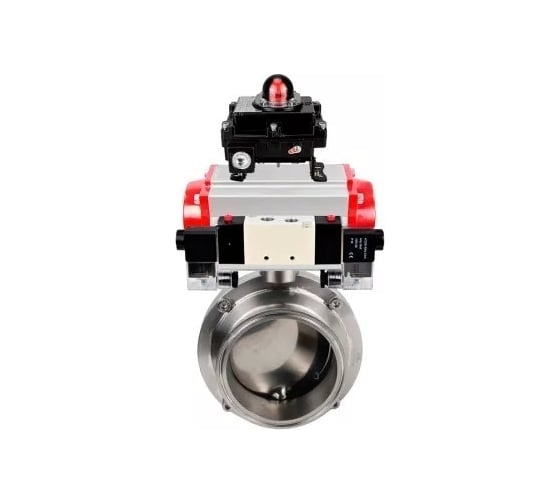 Изображение товара Затвор clamp DN.ru 304-304-EPDM-2W-C-H Ду65 Ру10, пищ.нерж.сталь, пневмопривод, пн.распр., БКВ D050-74604