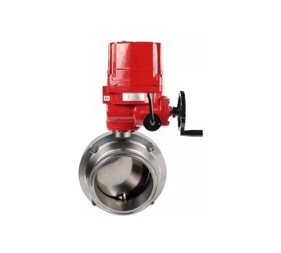 Изображение товара Затвор clamp DN.ru 304-304-EPDM-2W-C-H Ду80 Ру10, пищ.нерж.сталь, электропривод взрыв. 380В D050-73525