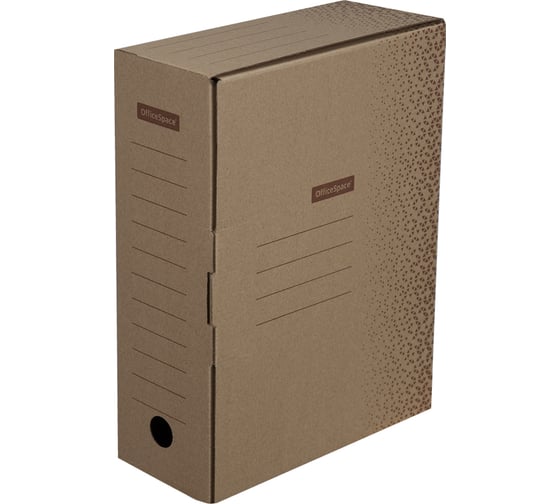 Изображение товара Архивный короб с клапаном OfficeSpace Standard плотный, микрогофрокартон, 100 мм, бурый, до 900 листов 264783