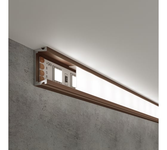 Изображение товара Накладной профиль Elektrostandard LL-2-ALP006 алюминиевый, латунь белый для LED ленты (под ленту до 11mm) a053621