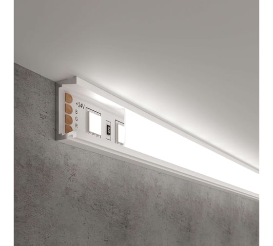 Изображение товара Накладной профиль Elektrostandard LL-2-ALP006 алюминиевый, белый для LED ленты (под ленту до 11mm) a053620