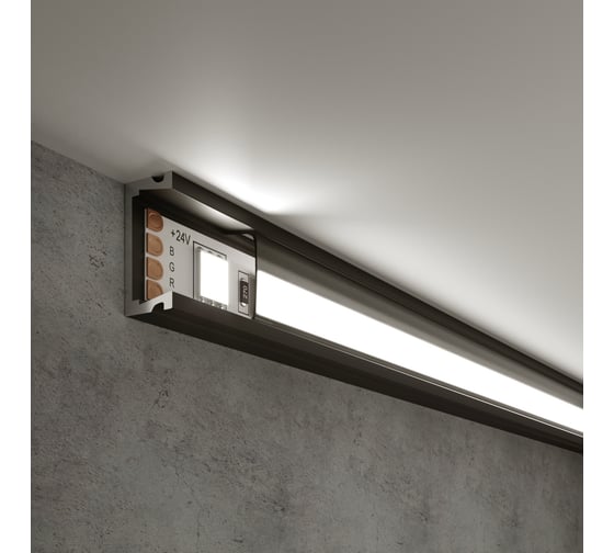 Изображение товара Накладной профиль Elektrostandard LL-2-ALP006 алюминиевый, черный для LED ленты (под ленту до 11mm) a053618