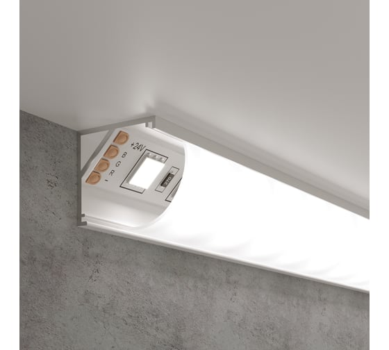 Изображение товара Угловой профиль Elektrostandard LL-2-ALP008 алюминиевый, белый/белый для LED ленты (под ленту до 10mm) a053628