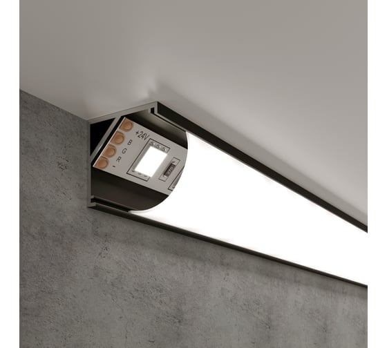 Изображение товара Угловой профиль Elektrostandard LL-2-ALP008 алюминиевый, черный/белый для LED ленты (под ленту до 10mm) a053627