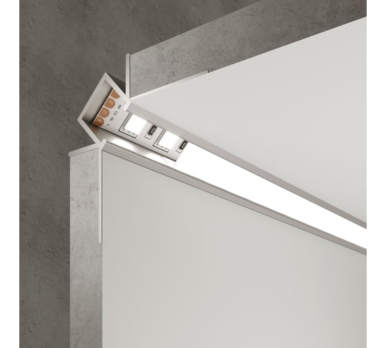 Изображение товара Встраиваемый угловой профиль Elektrostandard LL-2-ALP014 алюминиевый (внутренний угол) для LED ленты (под ленту 9mm) a053634