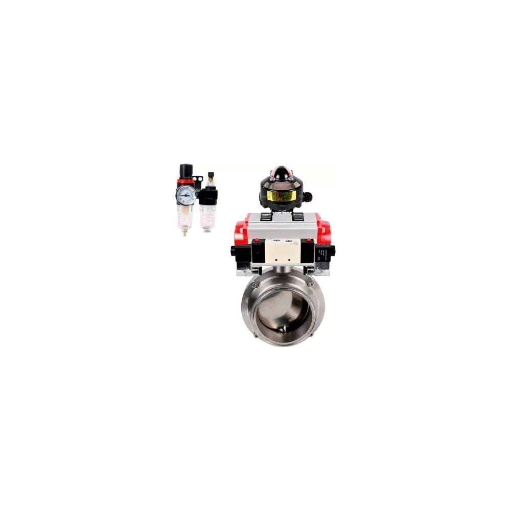 Изображение товара Затвор clamp DN.ru 304-304-Sil Ду15 Ру10, пищ.нерж.сталь, пневмопривод, пн.распр, БКВ, БПВ D050-75921