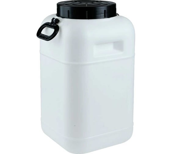 Изображение товара Бочка-бидон BlackWeld п/э 30 л квадратная, с крышкой без вкладыша, цв. белый 145157