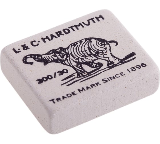 Изображение товара Ластик Koh-I-Noor Elephant 300/30, прямоугольный, натуральный каучук, 35.5х28.5х10мм, черный/белый 0300030029KDRU