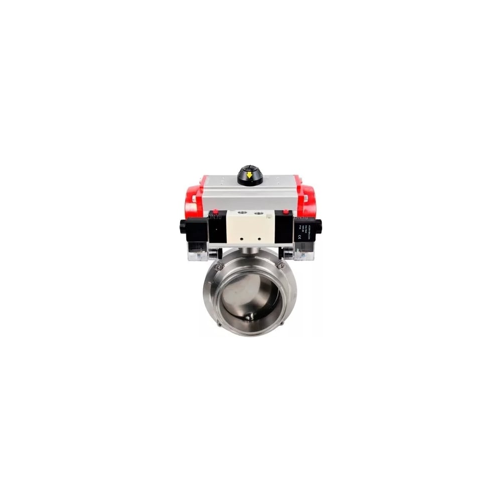 Изображение товара Затвор clamp DN.ru 304-304-EPDM-2W-C-H Ду65 Ру10 пищесталь пневмопривод